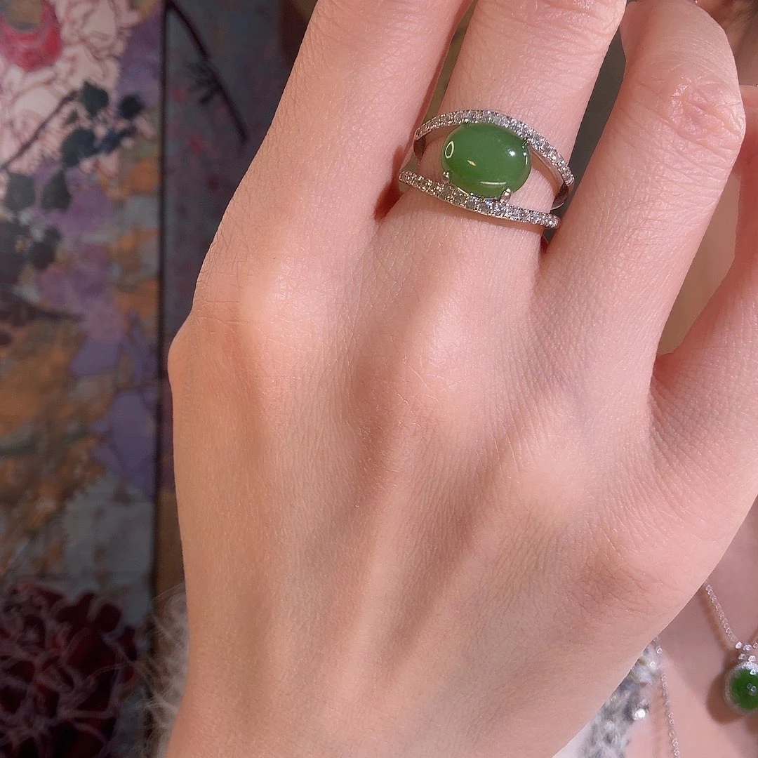 和田玉银S925镶嵌发饰