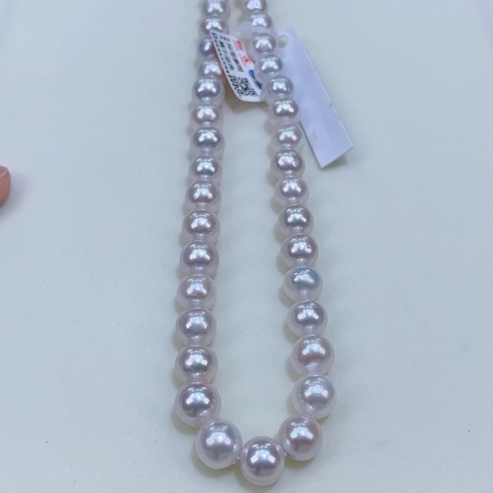 淡水珍珠颈饰银S925镶嵌9/10爆亮炫彩捡大漏