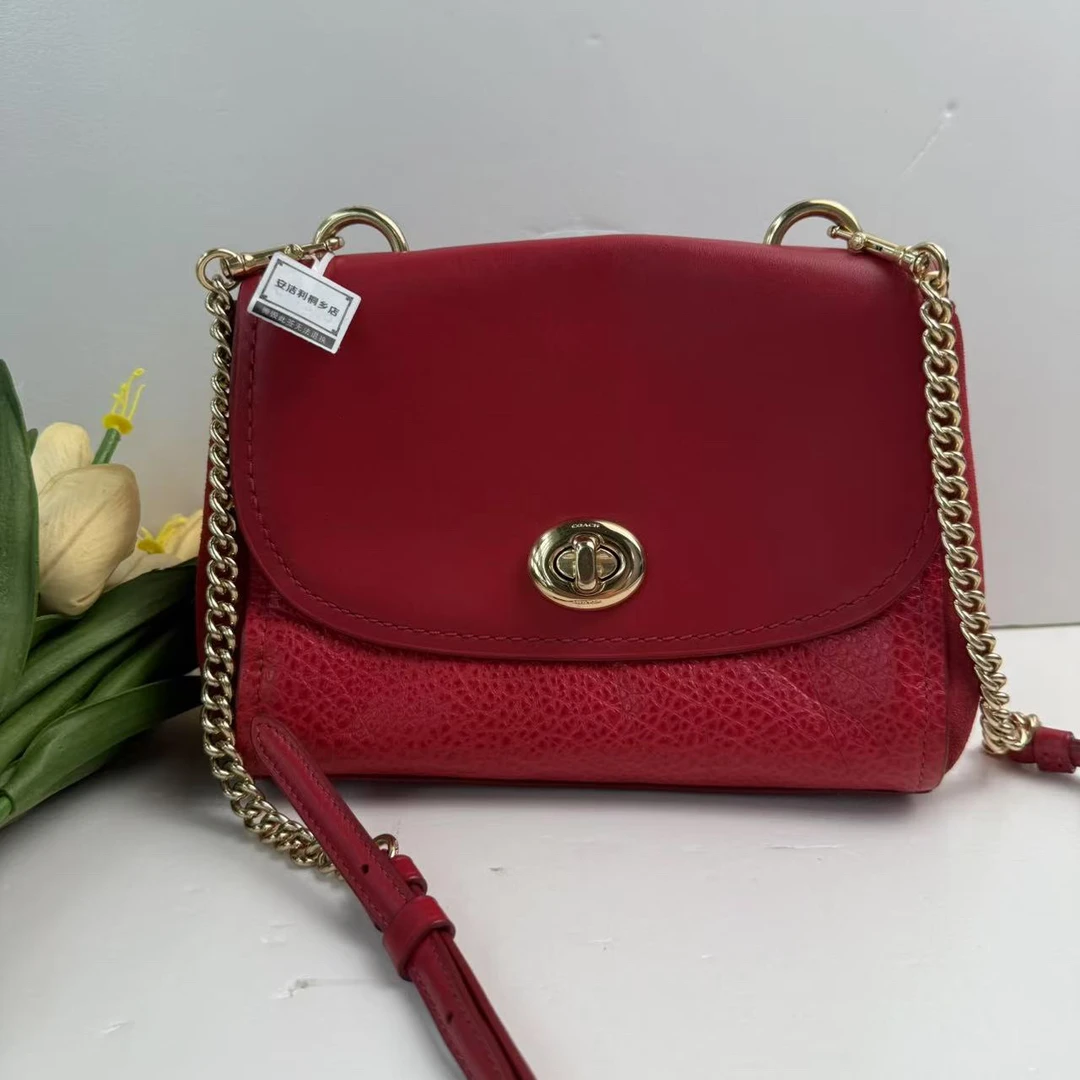 95新 COACH/蔻驰 蔻驰红色百搭单肩包
