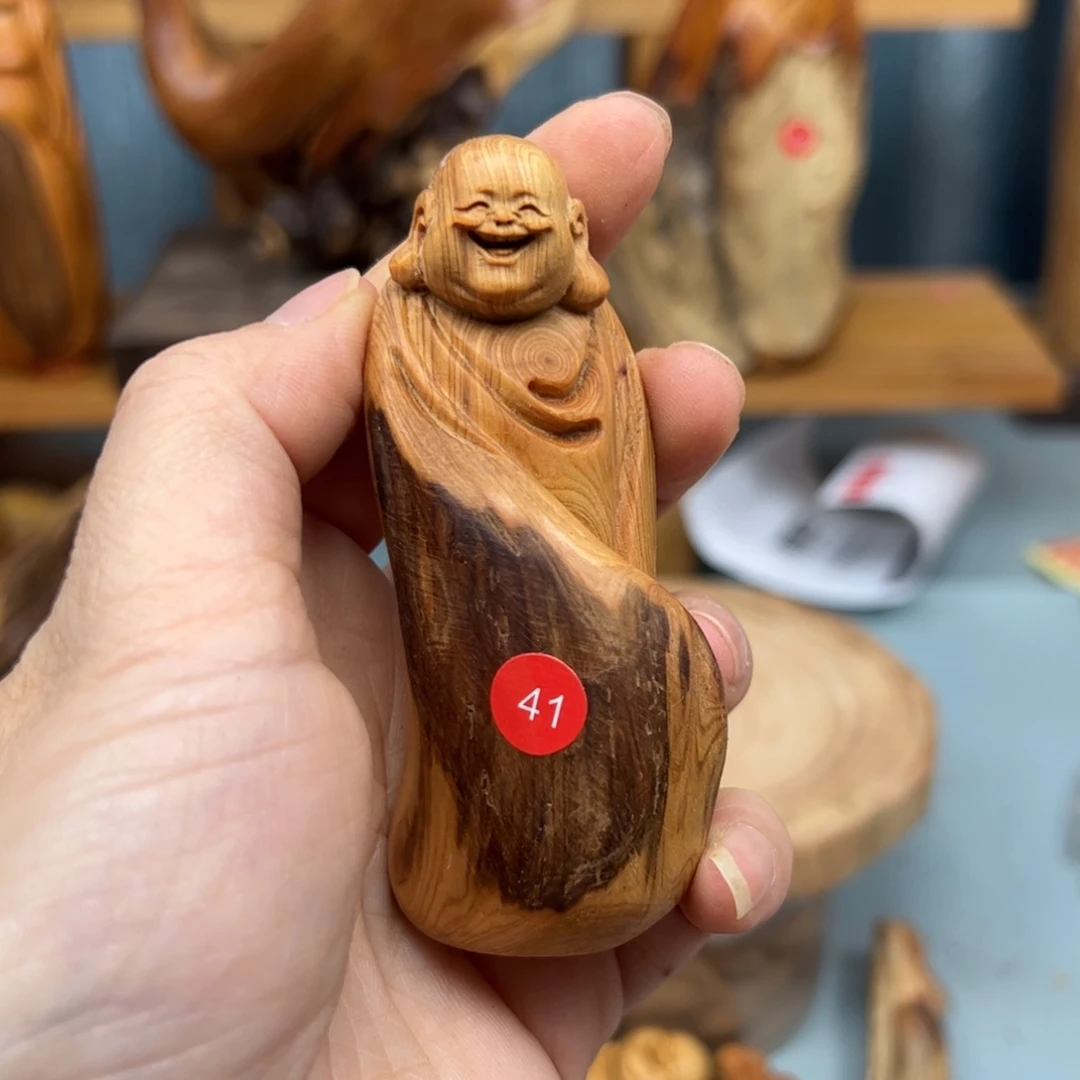 茉****木崖柏木摆件手把件