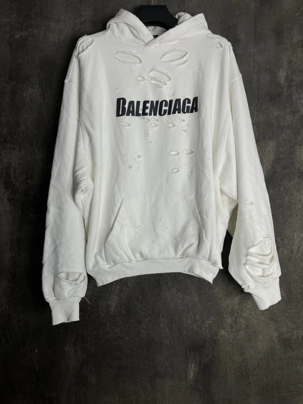 全新未使用 Balenciaga/巴黎世家 XS码*1/破坏印花帽衫/01773