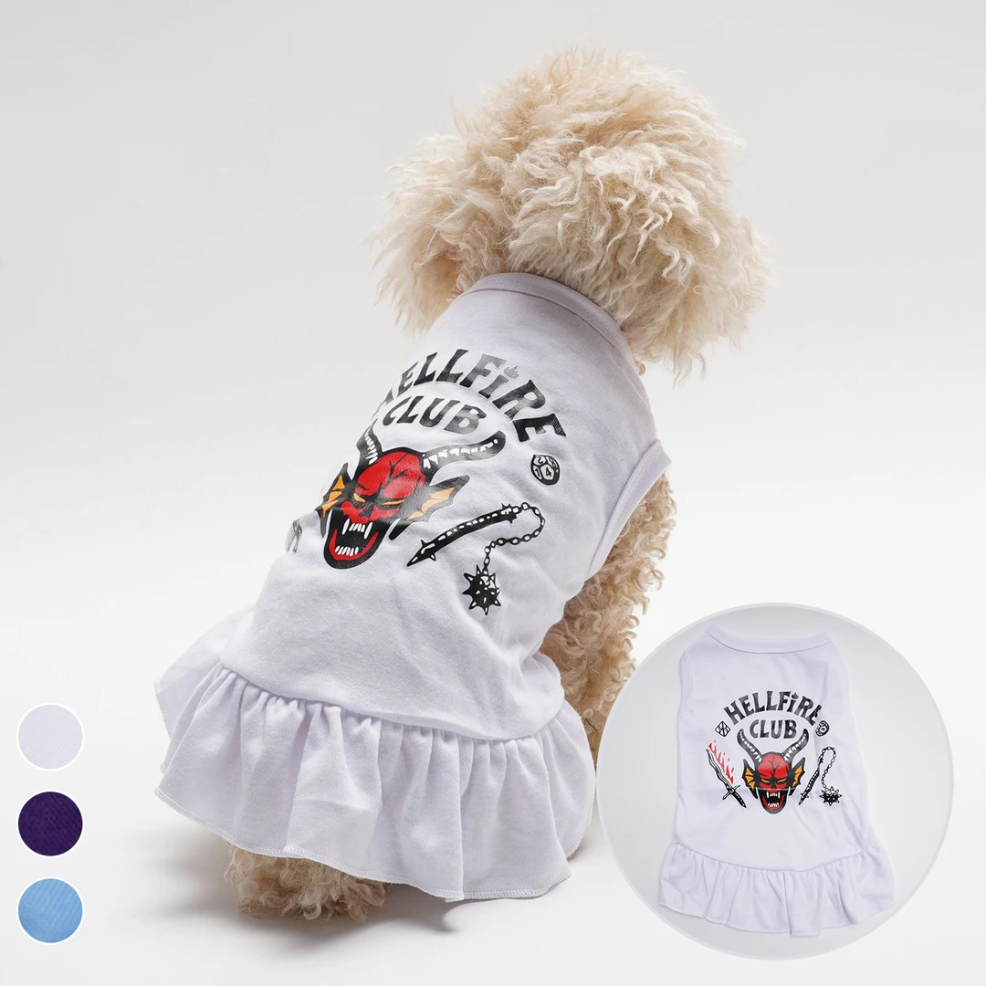 Hellfire Club怪奇物语时尚宠物衣服泰迪比熊公主无袖背心宠物裙