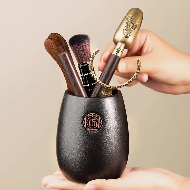 茶道五君子套装功夫茶具配件大全茶桌茶台泡茶工具茶夹刷茶宠用品