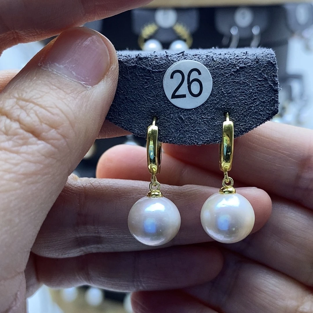 淡水珍珠耳饰银S925镶嵌