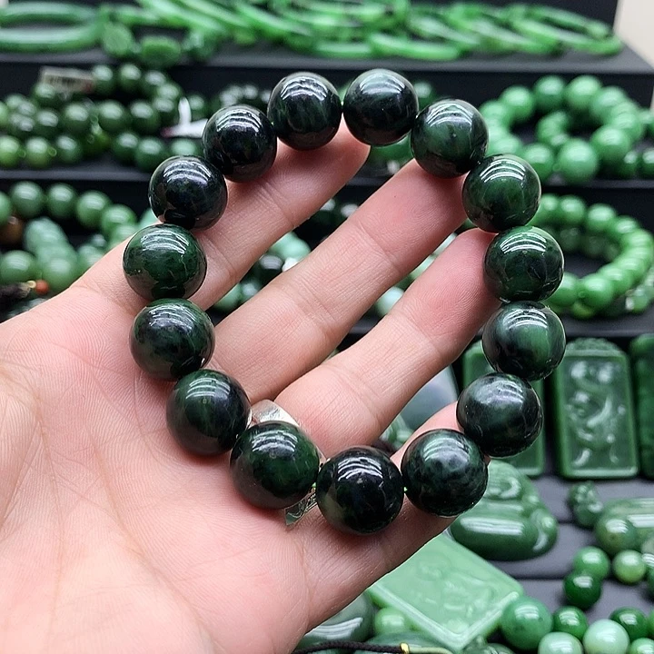 手链未镶嵌和田玉（碧玉）