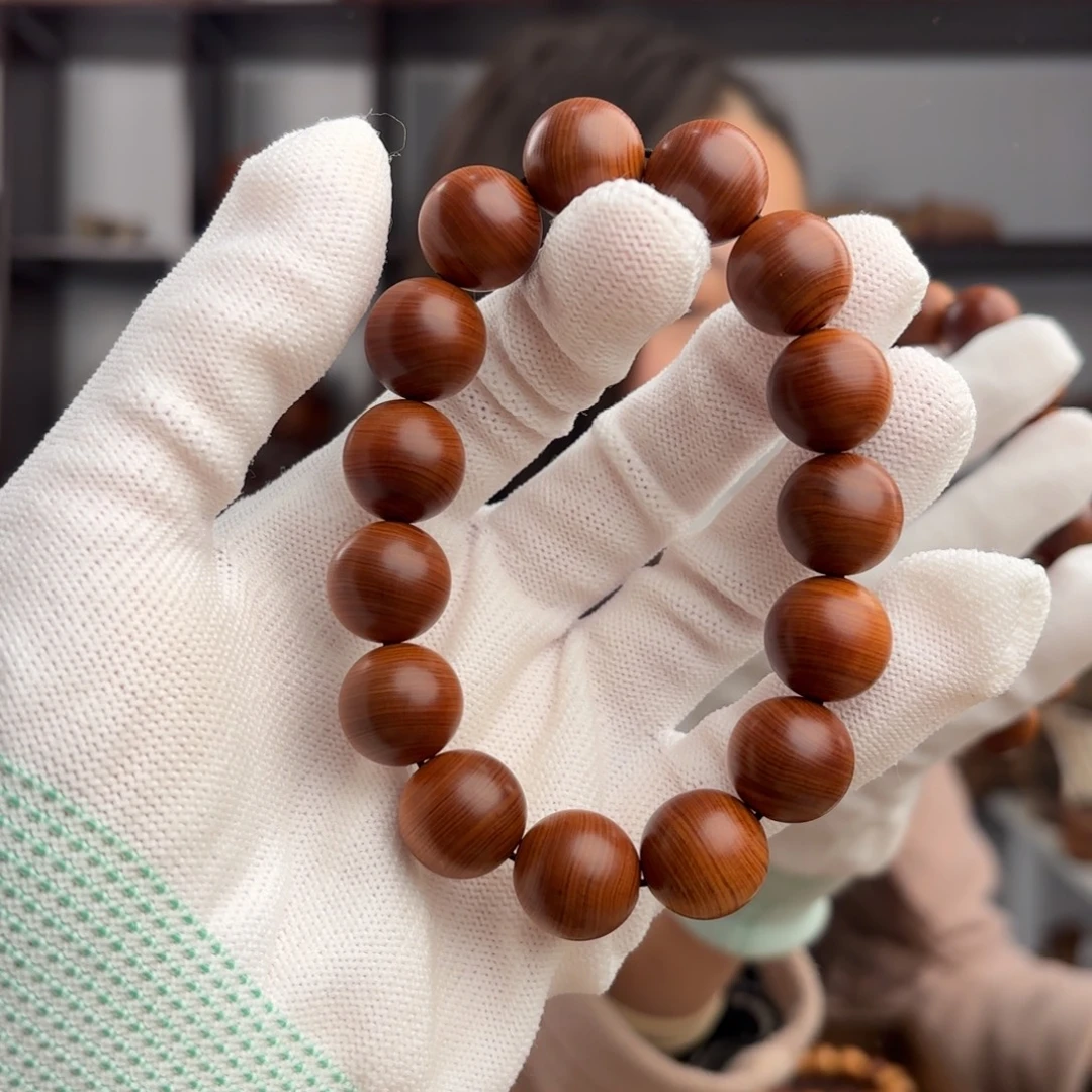 柏木（崖柏）手串/手链 1.5干黑黄粉板根料 奶甜高货