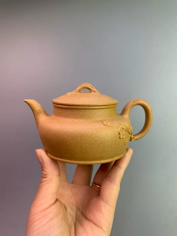 彭爱玲傲梅黄金段全手工四方壶紫砂壶180cc泡茶壶泥壶纯手工茶具