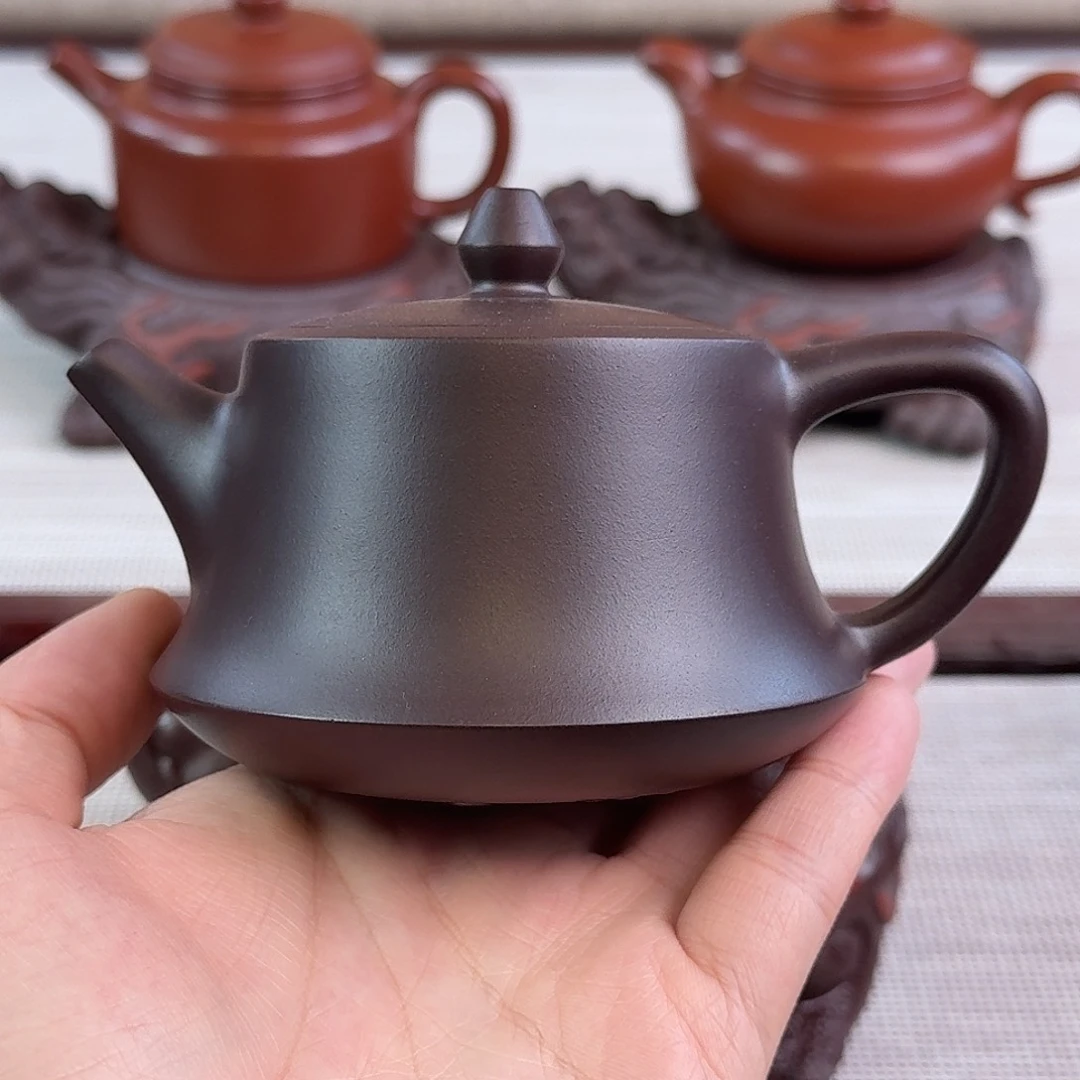 紫砂茶壶220cc老紫泥住础