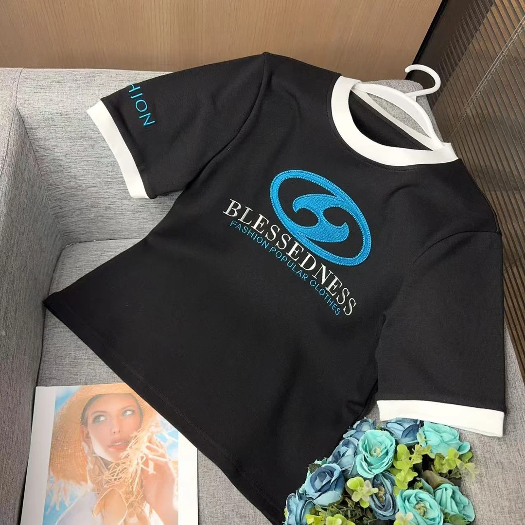 【橘子定制】新款时尚女式秋冬磨毛半袖-M8674