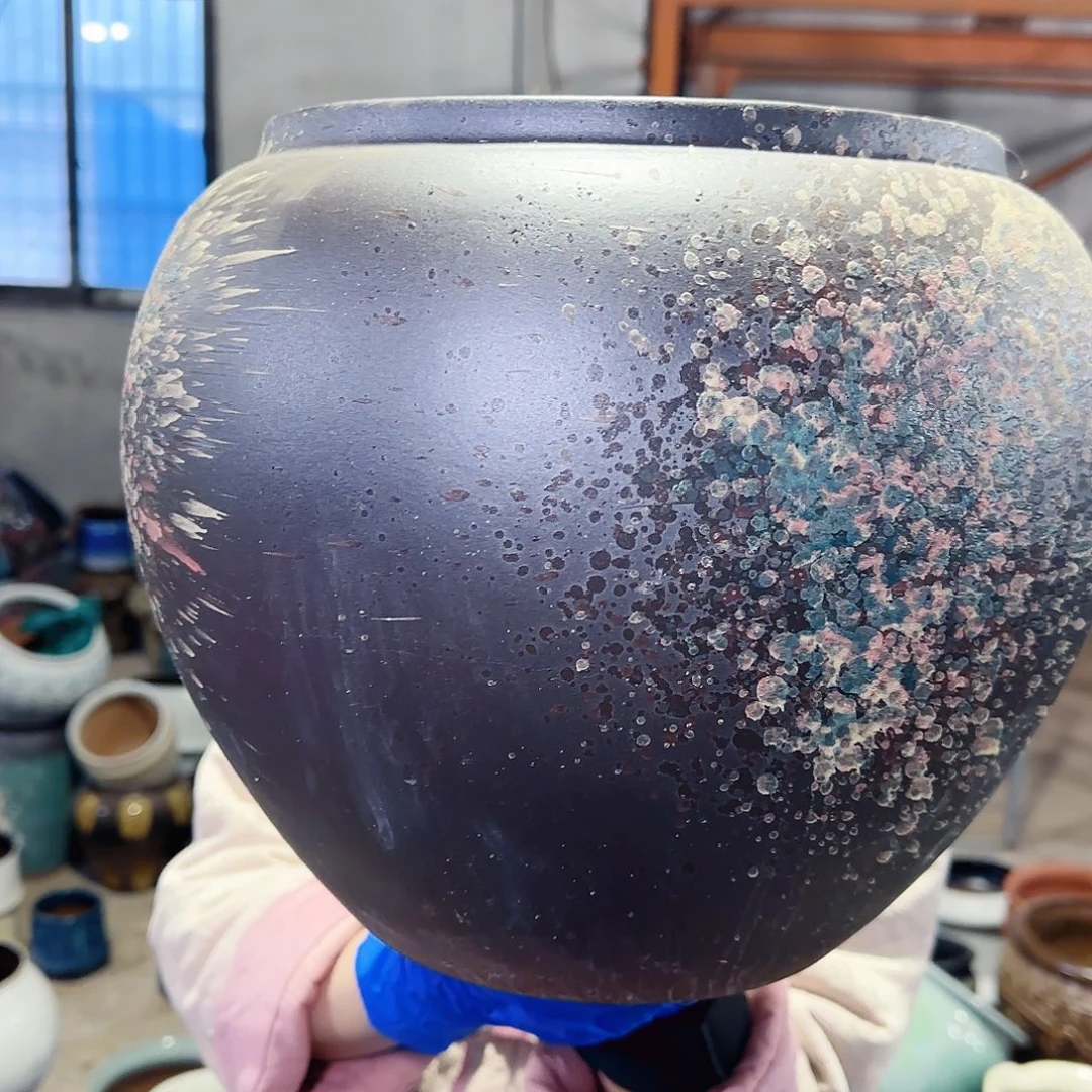 紫砂花盆高27口23