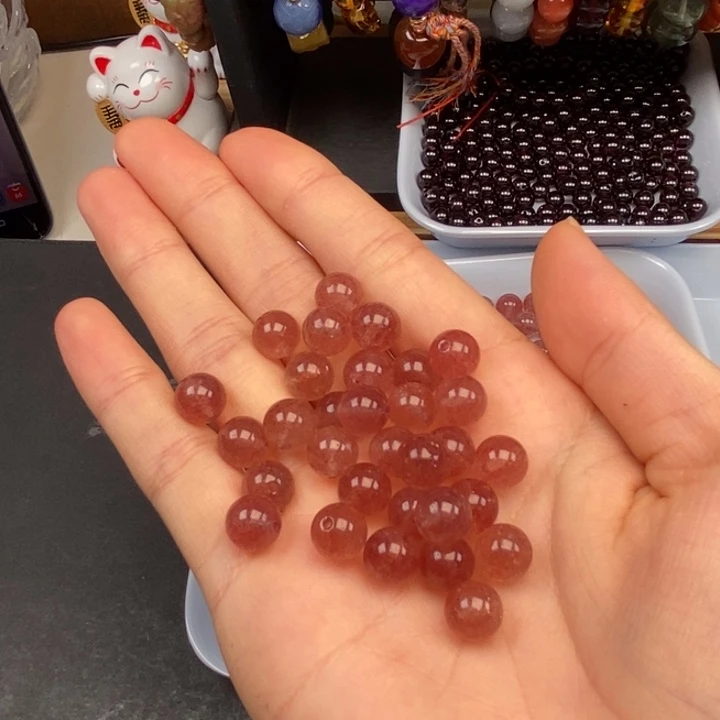 未镶嵌卡8草莓晶10个玛瑙/玉髓