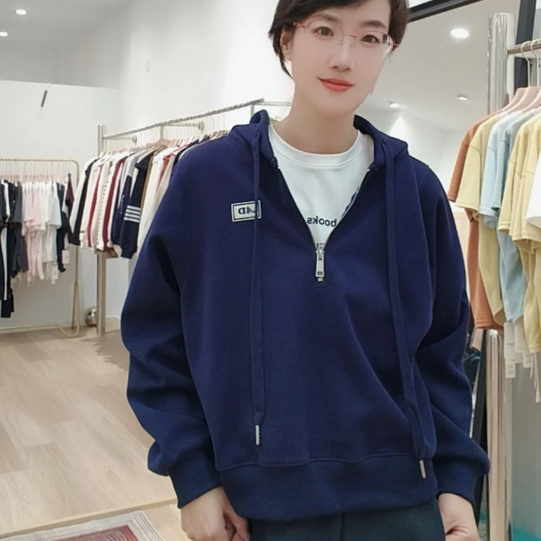 连帽拼接系带长袖日式春秋季卫衣上衣韩版休闲