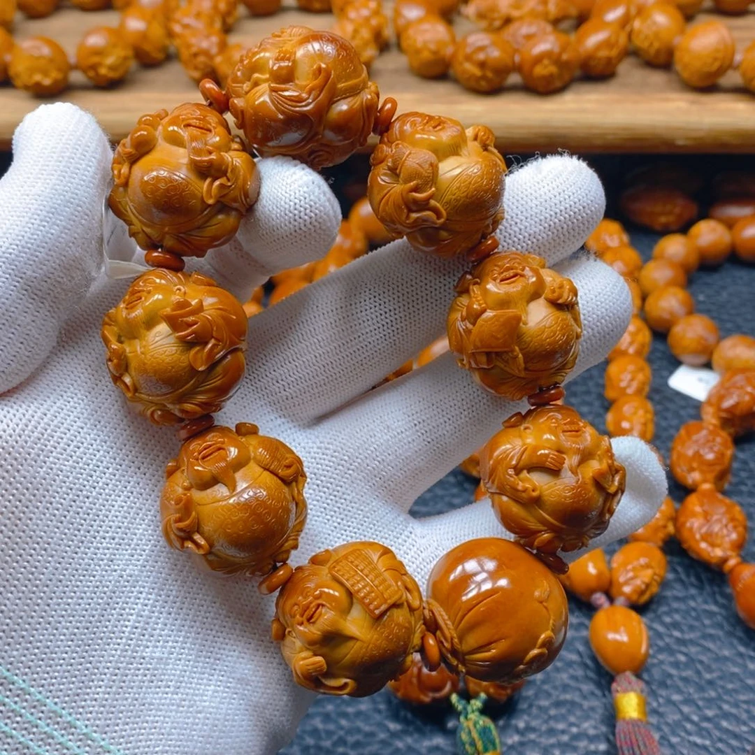 手串/手链橄榄核许忠英26×26四花八宝财神