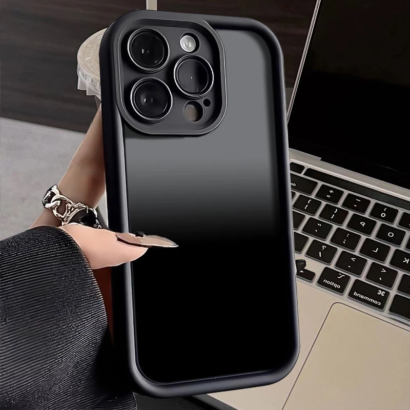 黑灰渐变适用iphone16苹果手机壳15promax金刚砂14软13全包1211
