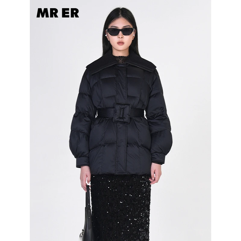 【粉丝专享】时尚大翻领收腰短款羽绒服外套R4D02934