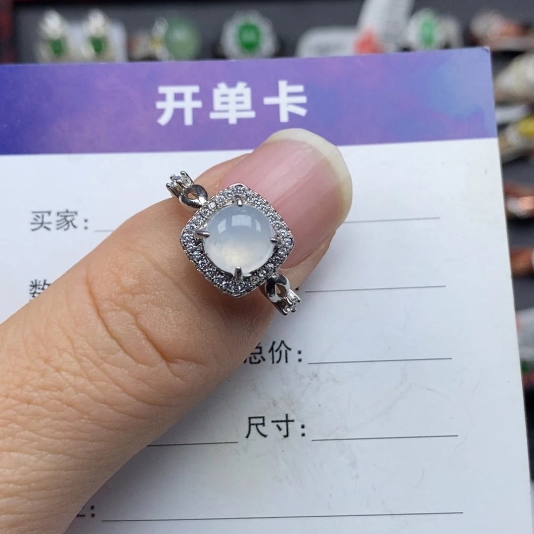 翡翠银S925镶嵌戒指