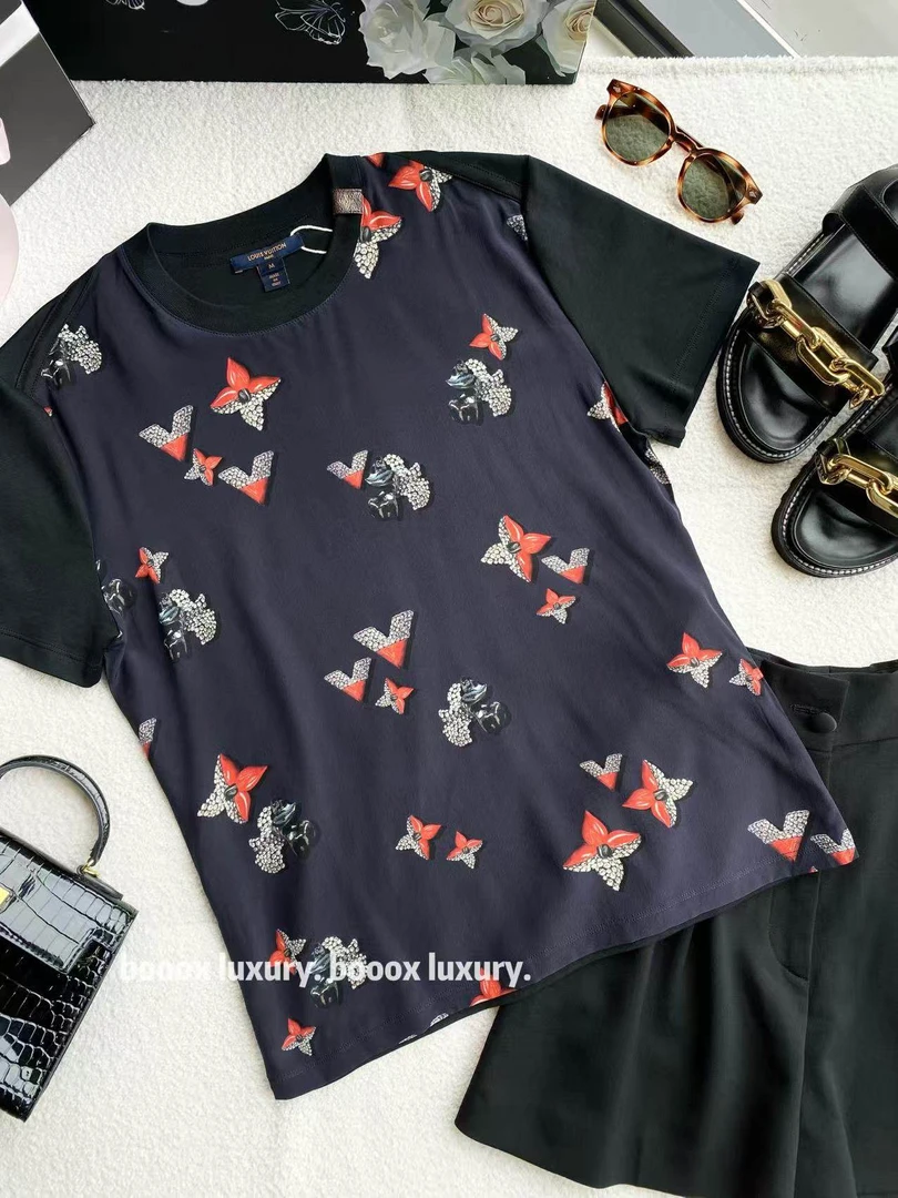95新 LouisVuitton/路易威登 xw257 棉 花卉印花图片短袖 M码