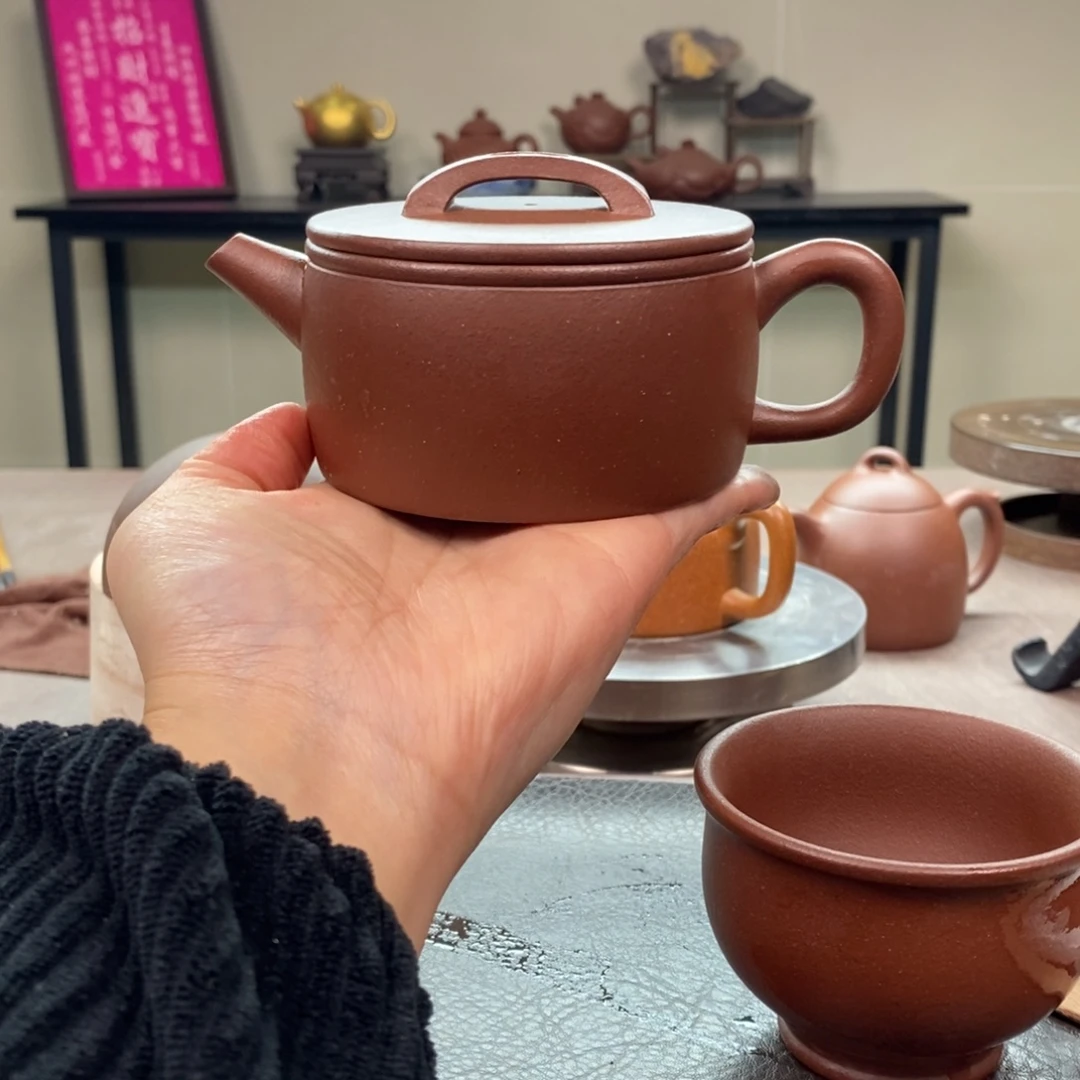 茶壶紫砂底槽清汉瓦220cc全手➕底槽清杯子