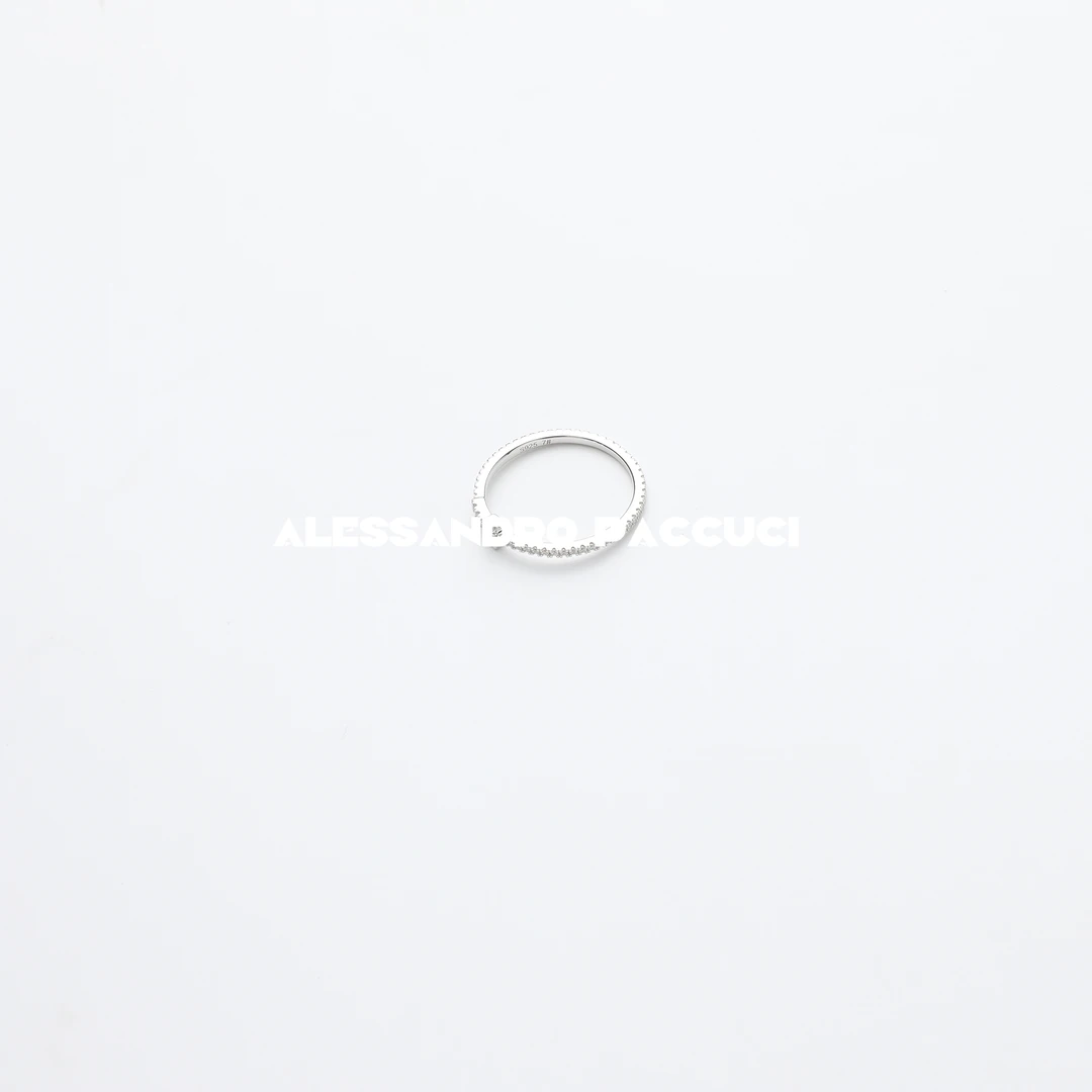 925银锆石戒指 AP洛哥52066EJ手工镶嵌闪耀锆石银色时尚百搭戒指