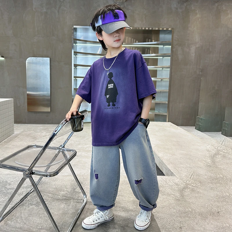 童装儿童夏季短袖T恤中大童男童半袖夏天衣服洋气帅气百搭半袖潮