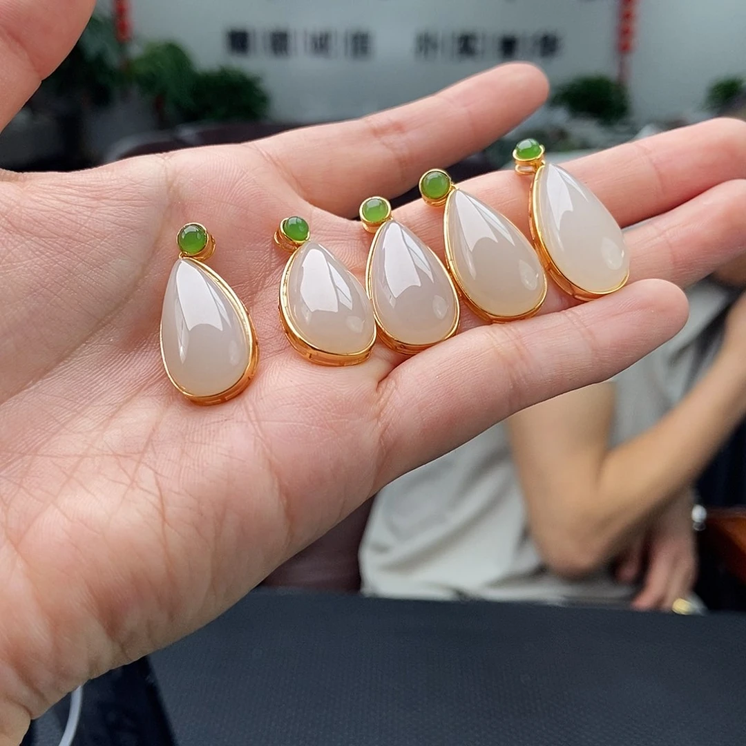 和田玉银S925镶嵌颈饰颜色多样性发拍一发一