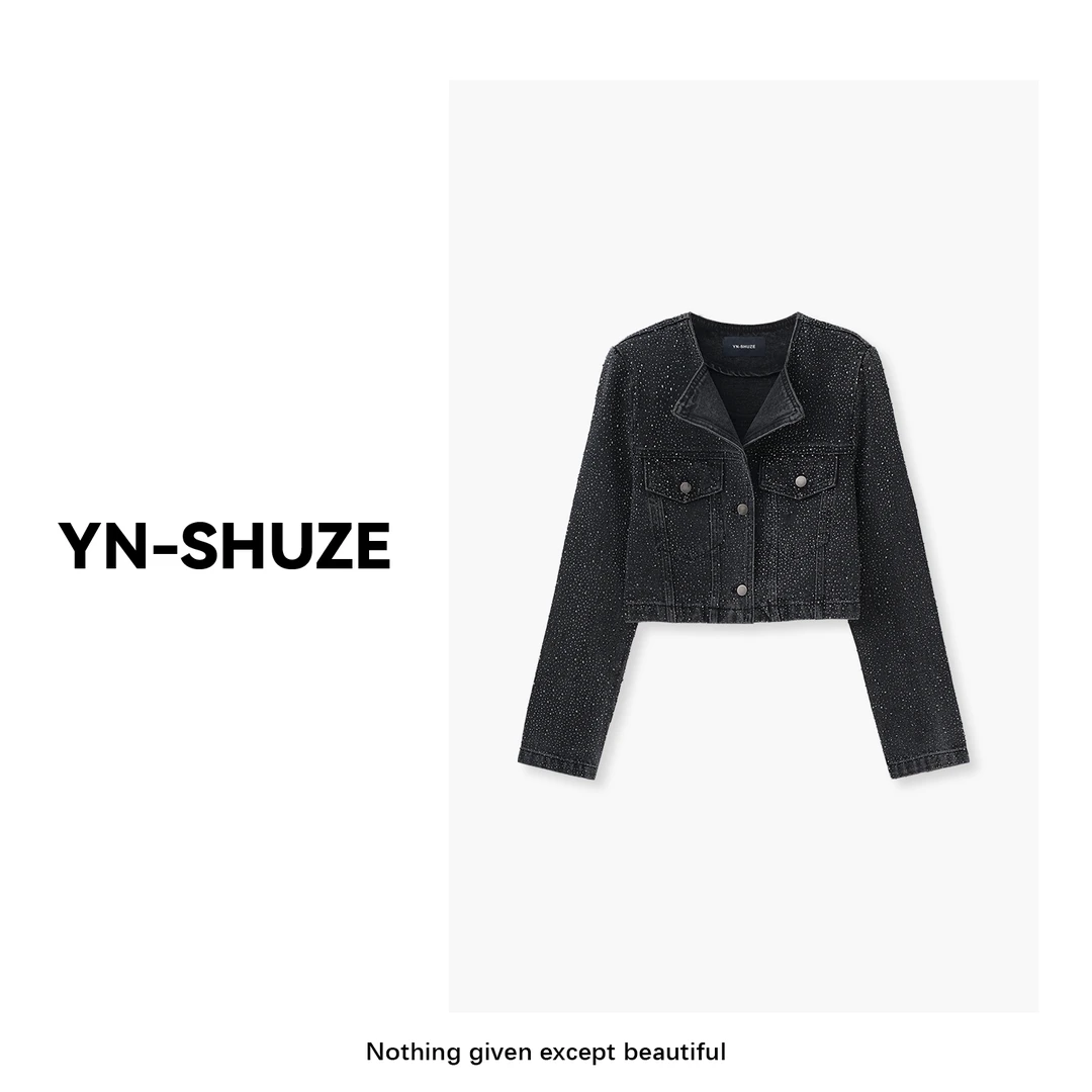 【瀚海星辰】设计师钻钻短款牛仔上衣外套SZ-YNC-200203