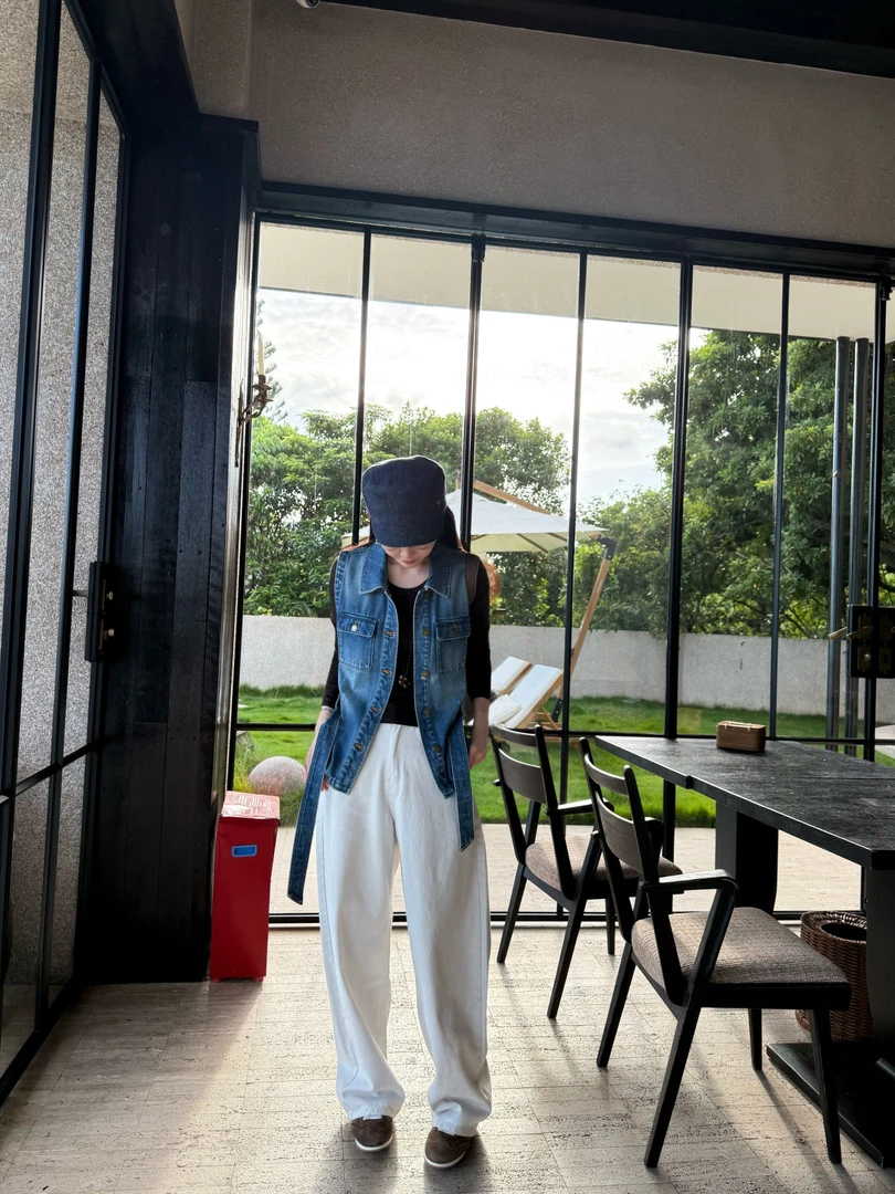 【屿知】秋季新款设计高级感百搭牛仔马夹 YW238