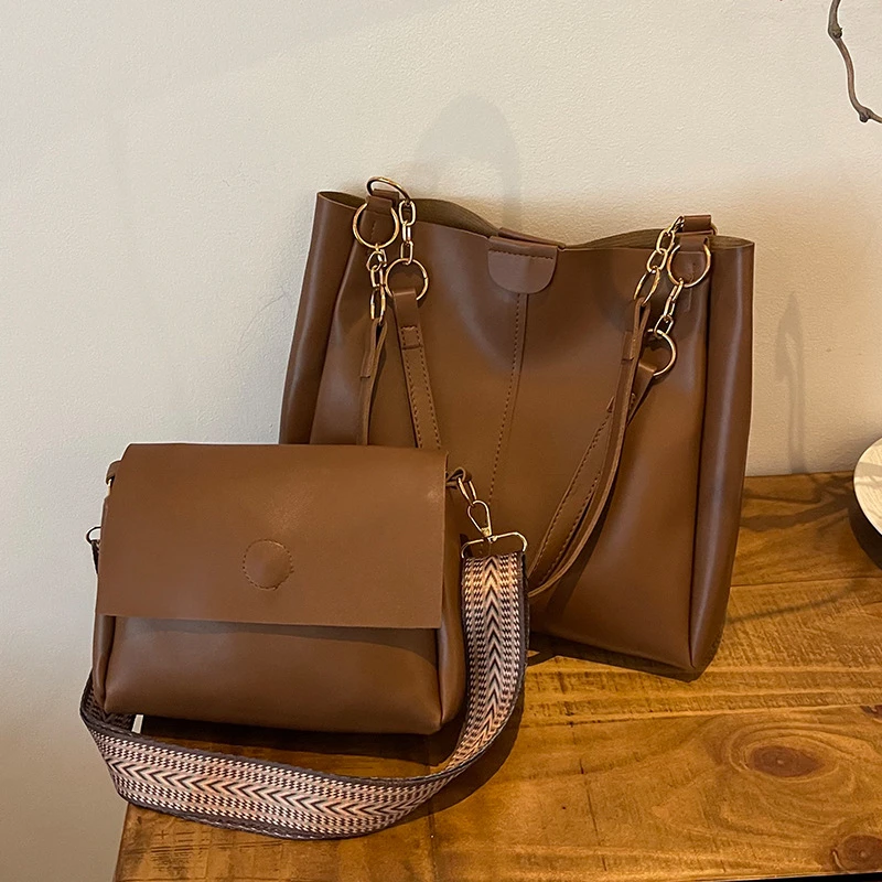 两件套大容量包包女2024新款时尚通勤手提包简约休闲单肩托特包女