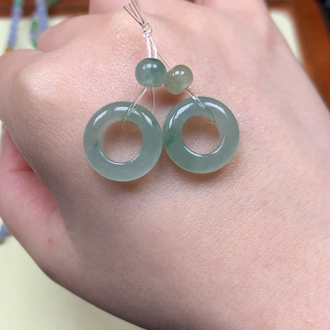 定制翡翠未镶嵌甜甜圈耳饰