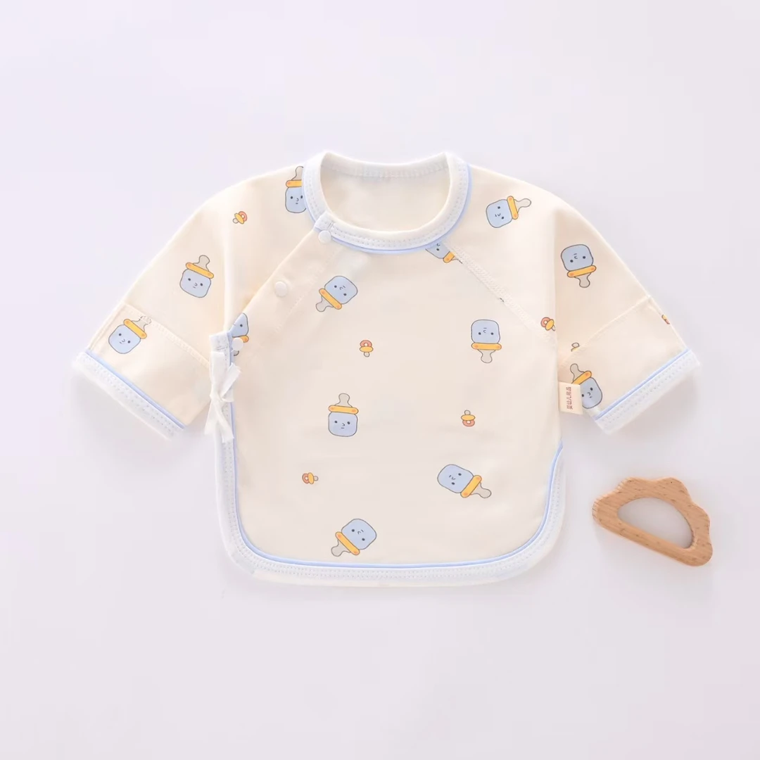 保暖纯棉春秋冬四季极简风保暖上装加厚新生婴和尚服纯棉半背衣