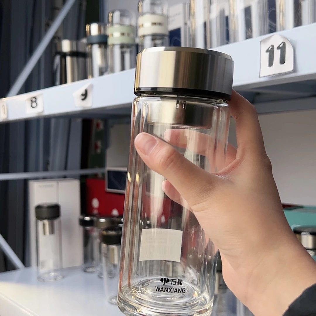 万象双层340毫升高硼硅茶杯