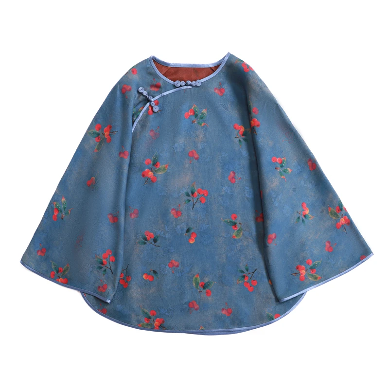 「青珠缀」丽古龙 桑蚕丝 复古手工设计刺绣国潮女装汉服上衣