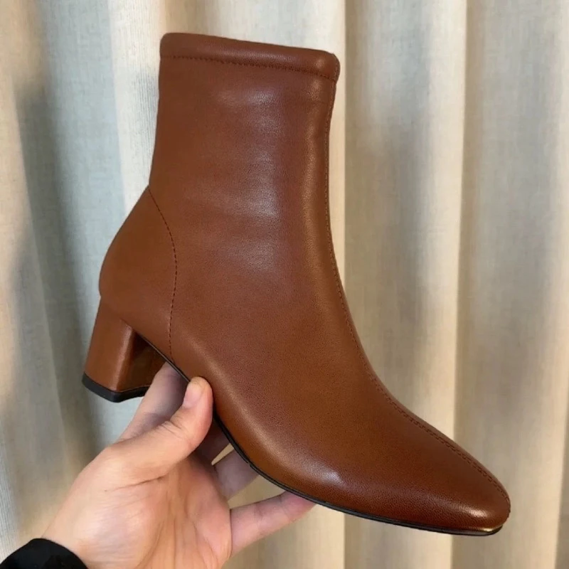 李大龙~5公分头层牛皮/时尚简约百搭气质短靴G11