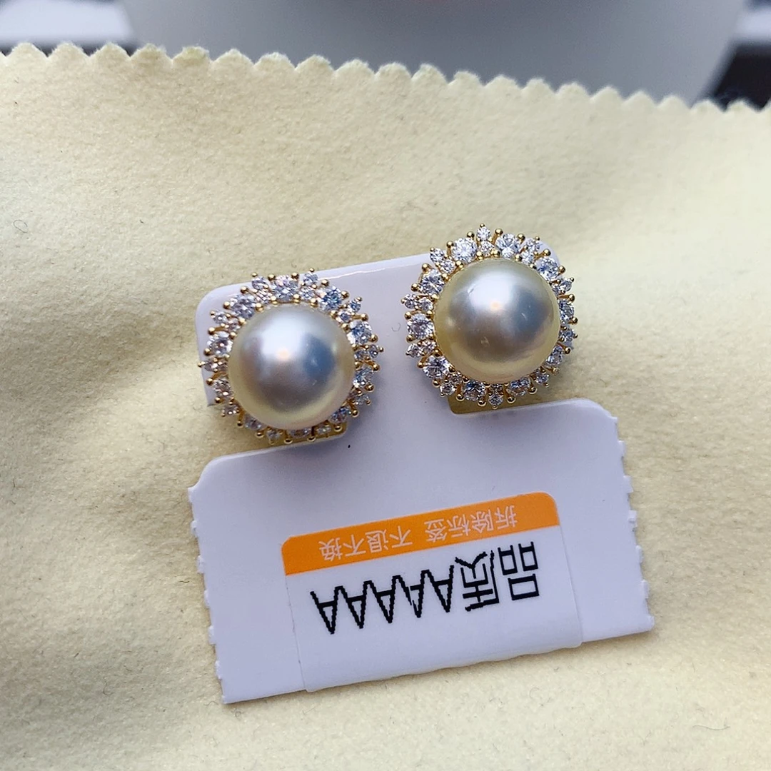 银S925镶嵌海水珍珠耳饰W72