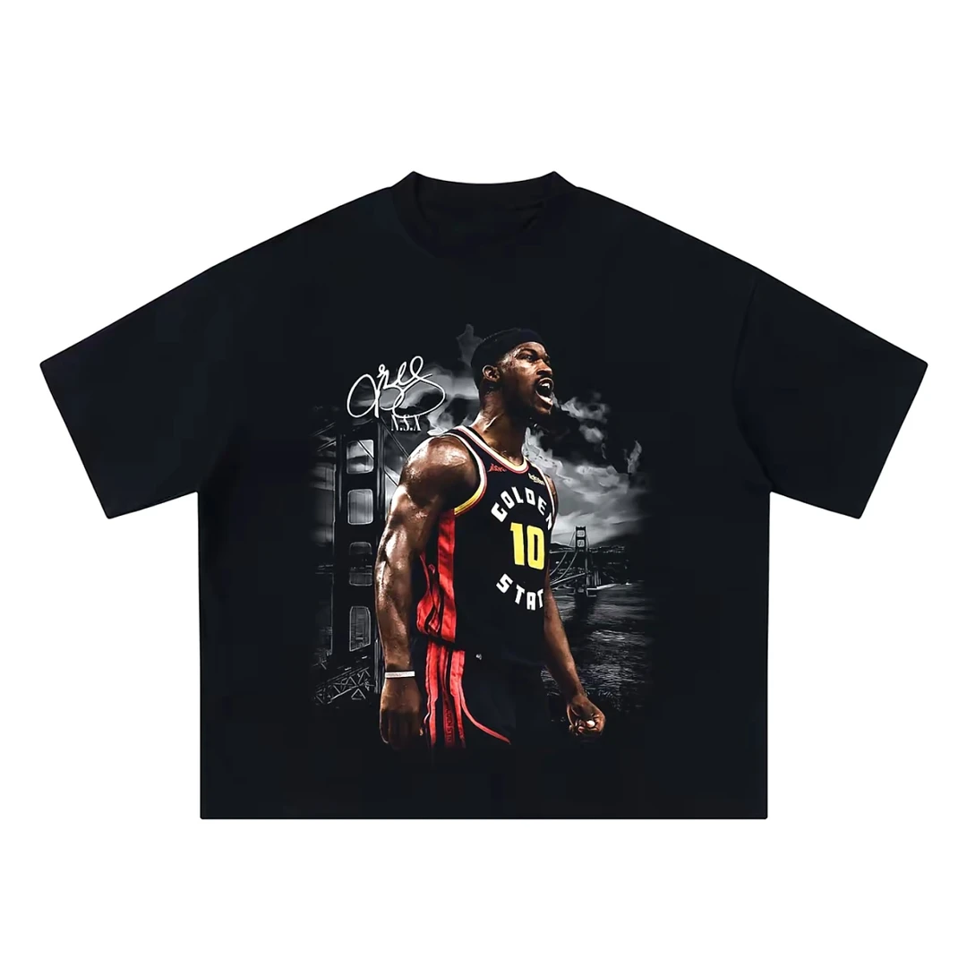 geky*吉米巴特勒数码直喷美式复古索罗娜男生短袖