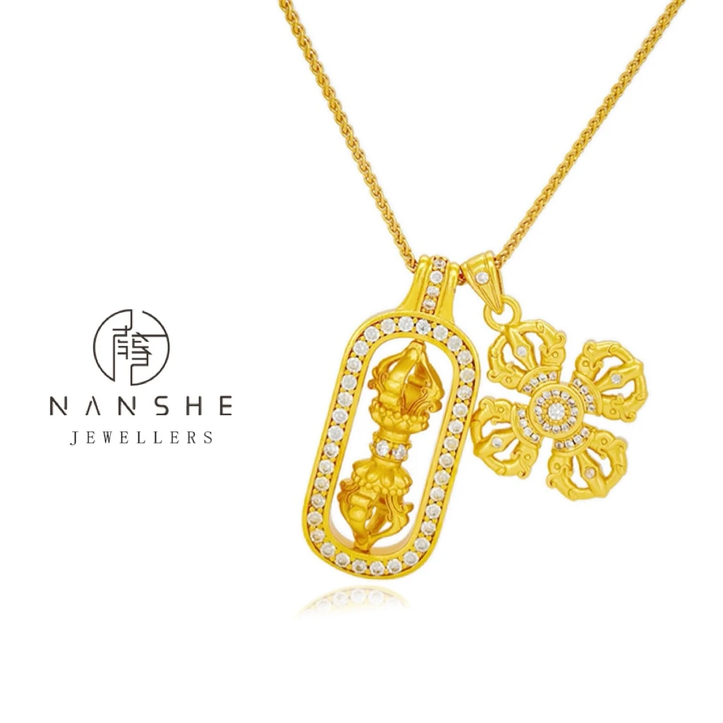 NANSHE/南奢 金色古法中式轻奢项链SX