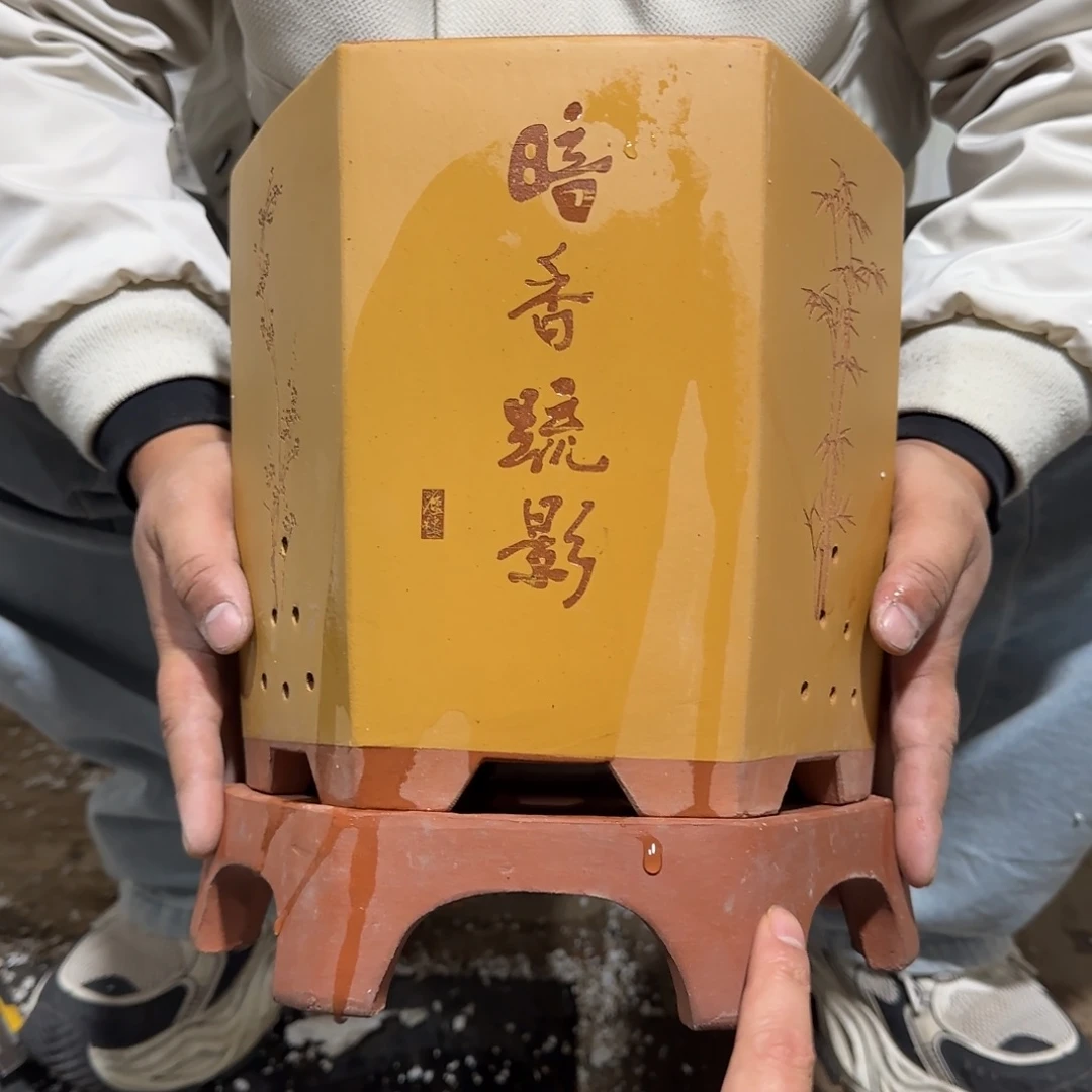 紫砂花盆口径20 19高度22