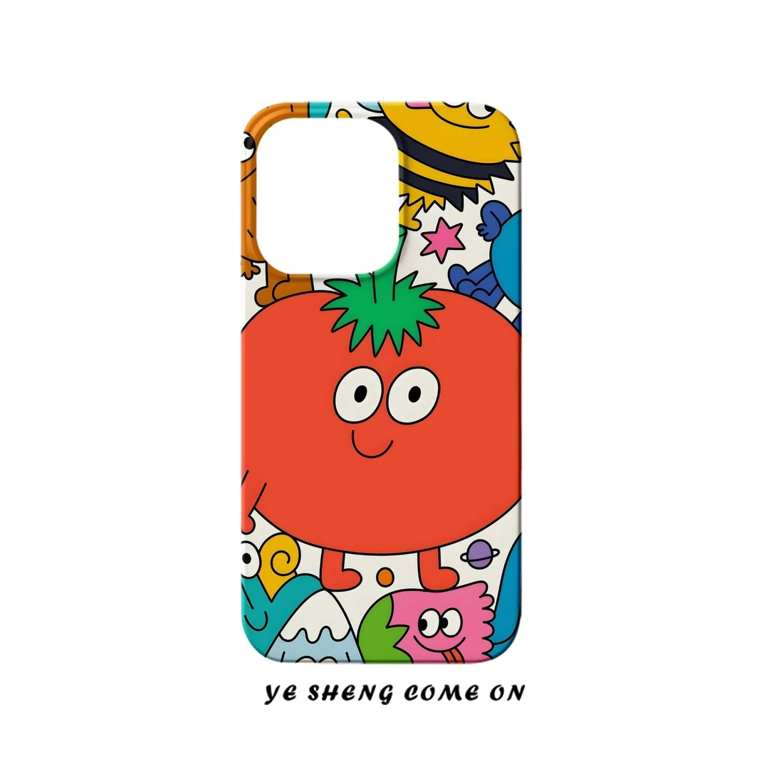 卡通西红柿适用苹果16promax手机壳iPhone15pro创意14/13/12菲林i