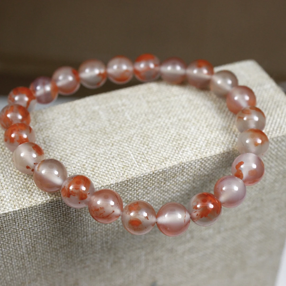 冰飘花荔枝冻南红玛瑙鸿运当头女款手串手链荔枝冻新年