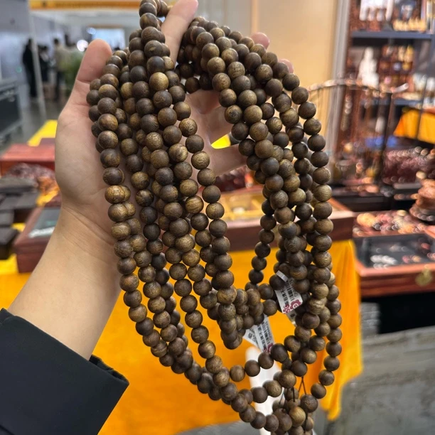 沉香手串海南老料白棋卡1.0*42克多圈108颗多样性发1条