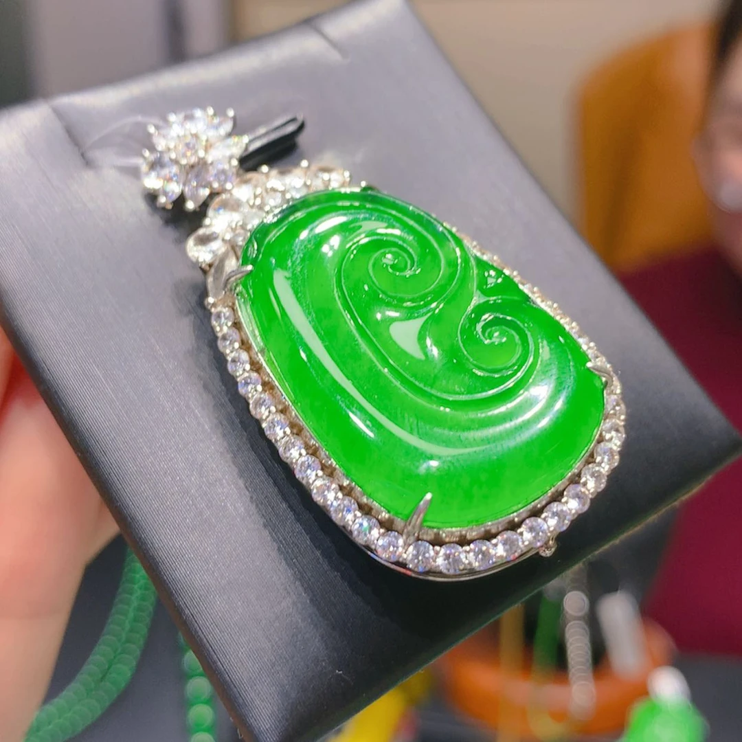 【闪购商品】翡翠颈饰银S925镶嵌9柒姐