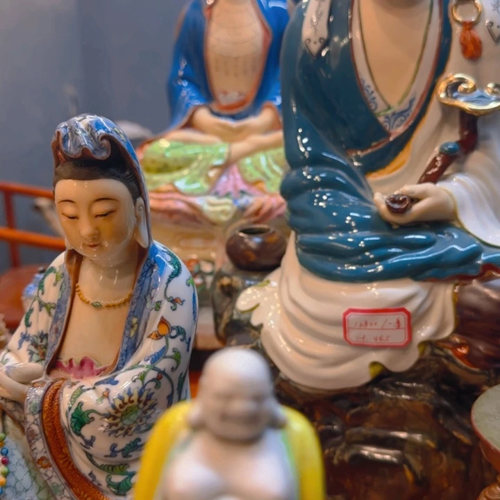 纯手工，三彩弥勒佛