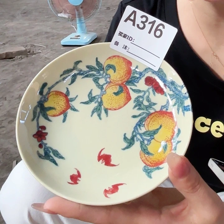 摆件景德镇高温陶瓷A316桃子