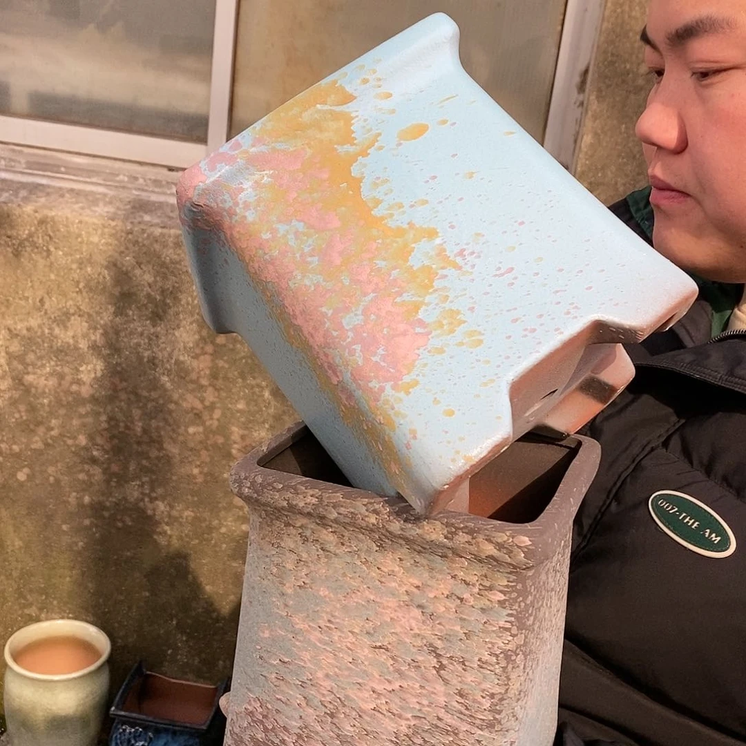 紫砂花盆正品口16高19