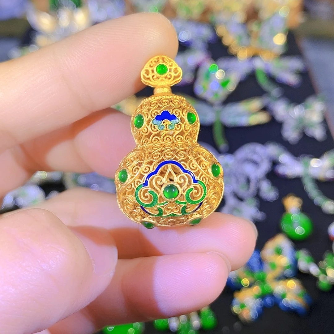 吊坠(不含链)银S925镶嵌翡翠