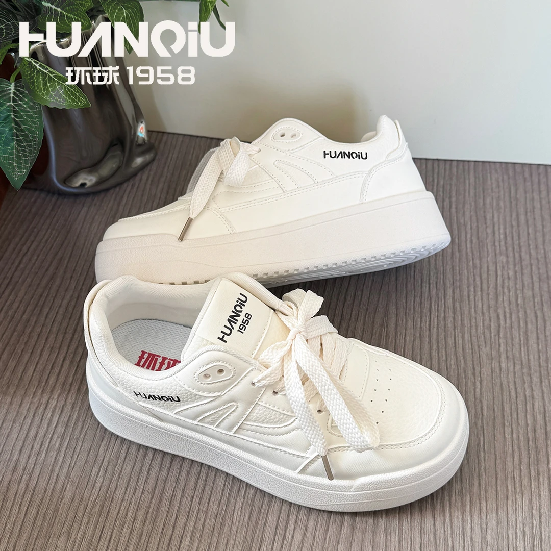 HUANQIU/环球休闲女鞋韩版时尚百搭通勤学生板鞋2025新款低帮潮流