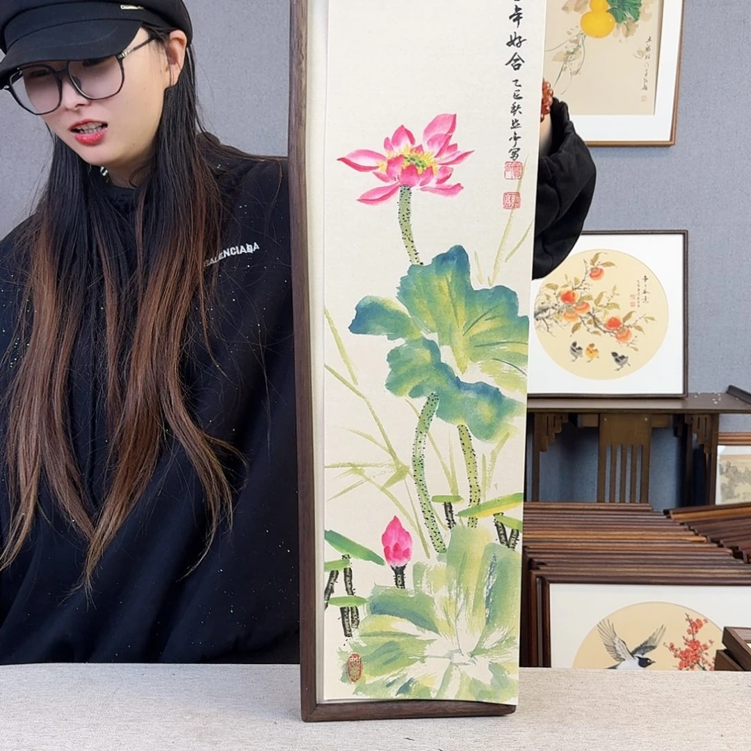 书法手绘带框尺寸：20*70