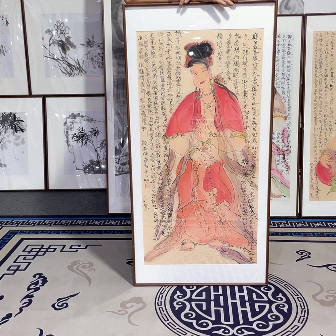.***：国画手绘画作品带框60/120