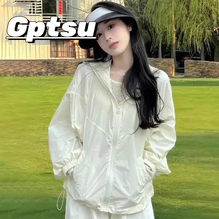 GPTSu防晒衣女夏季2025韩系户外连帽宽松百搭减龄薄款透气防晒服