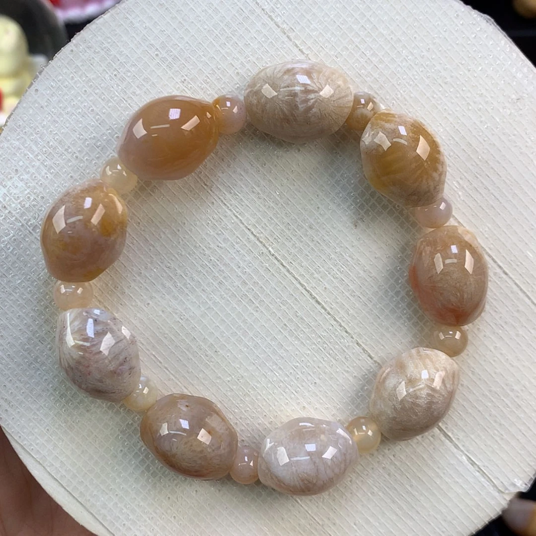 【闪购商品】未镶嵌手链硅化珊瑚（珊瑚玉）精美龟背原350漏（36号）